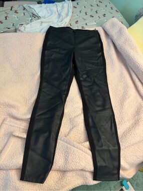 Extra Length White House Black Market Black Faux Leather Leggings